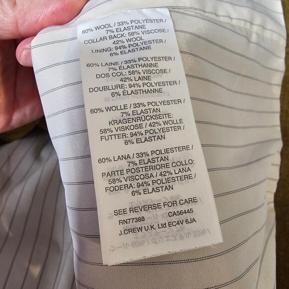 J Crew Blazer Womens Size 6 Wool Olive Green Corp Career Stretch Pockets J.Crew - Picture 14 of 15